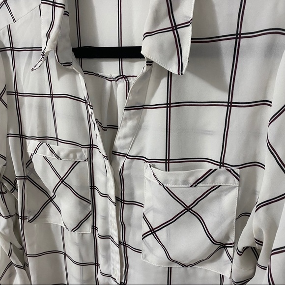 Dex White/Burgundy/Black Long Sleeve Button Down - Picture 3 of 7